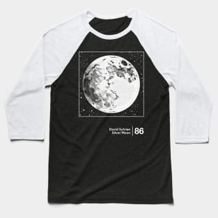 Silver Moon - Minimalist Graphic Artwork Design Baseball T-Shirt